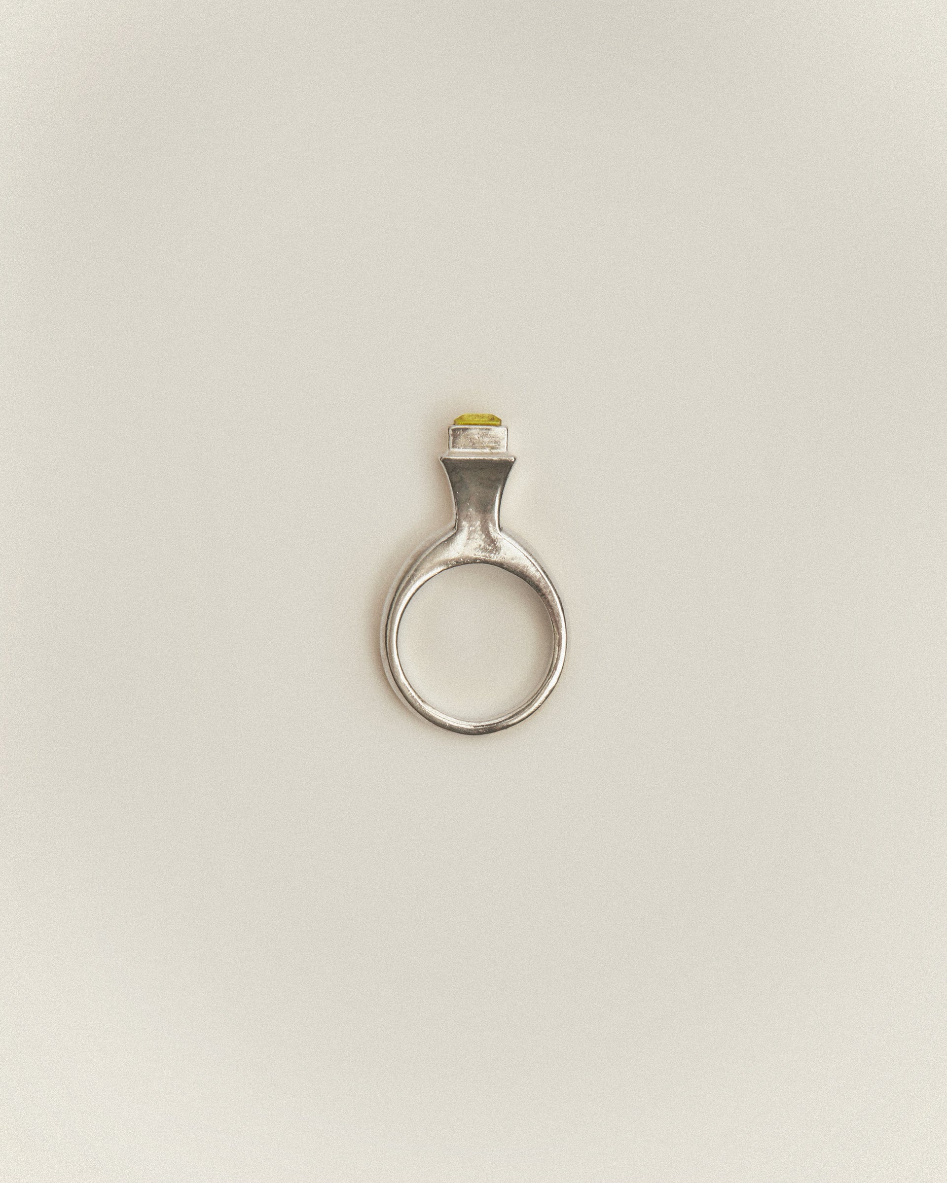 Bague Cocktail Pilier en quartz citron