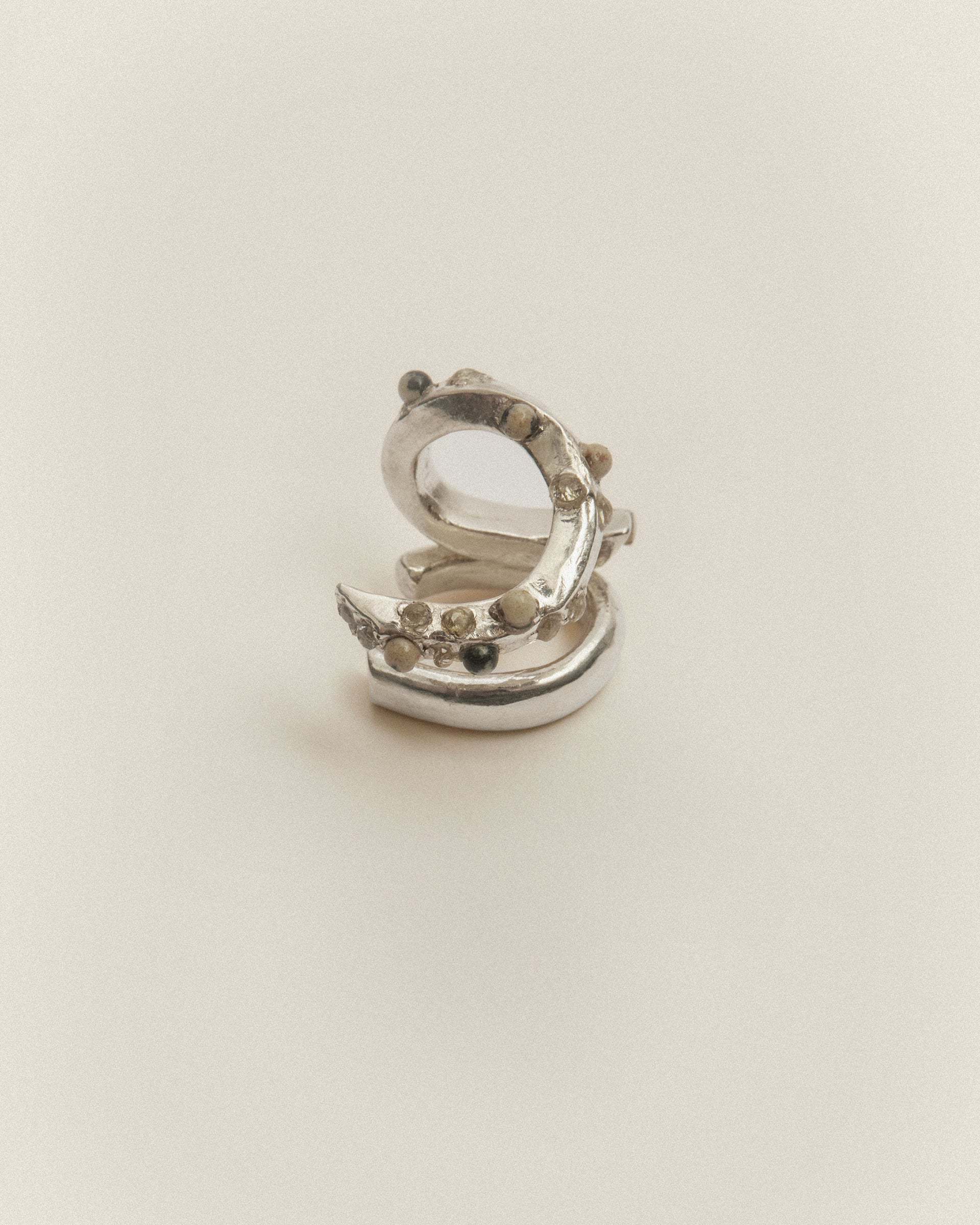 Serra Cuff en topaze et jaspe dalmatien